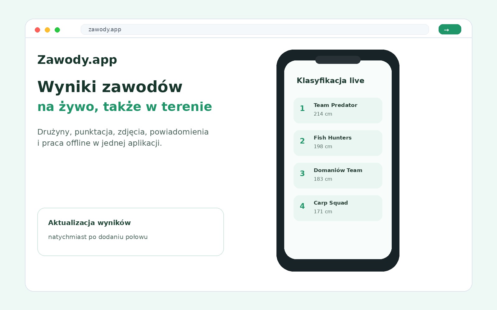 Duży podgląd aplikacji Zawody.app